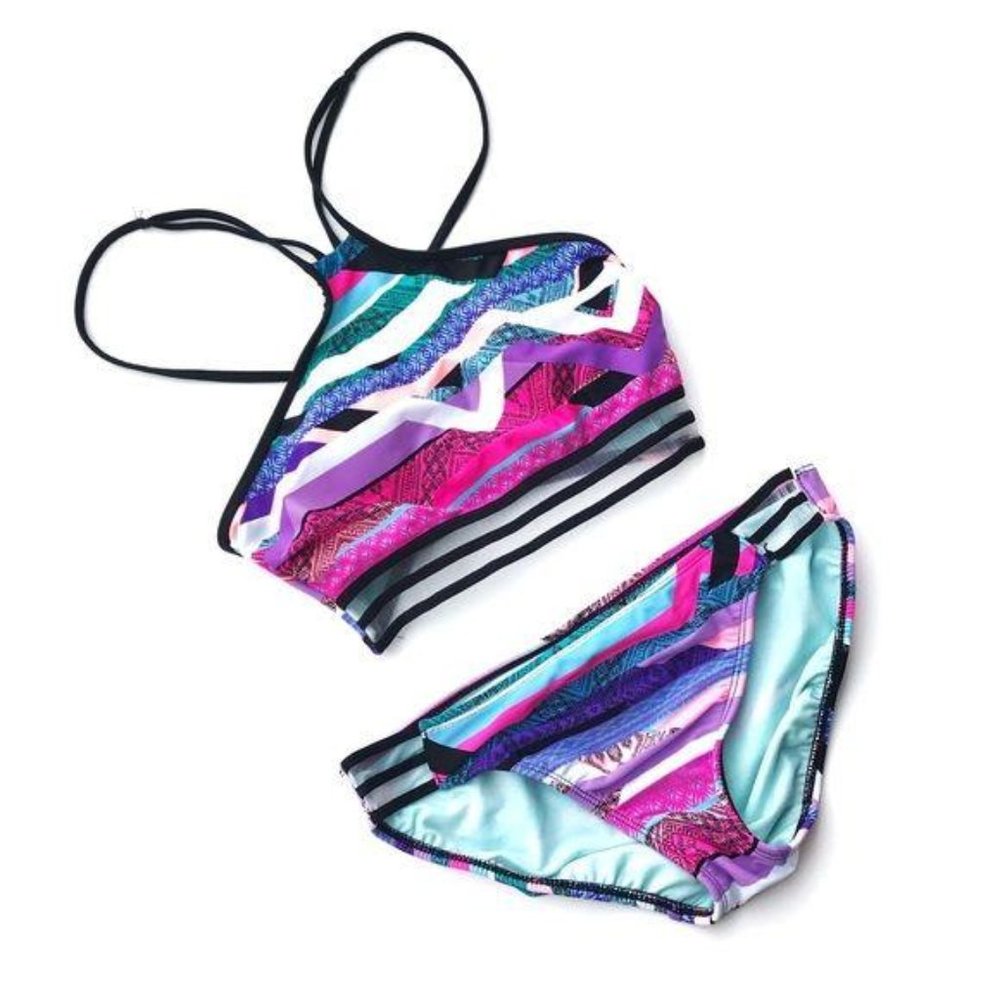 OP Multi Color two piece Swim Bathing suit Bikini
